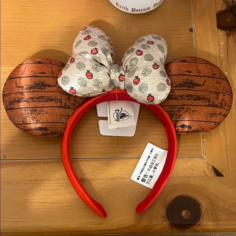 Disney Rustic Minnie Mouse Headband with Red and Brown